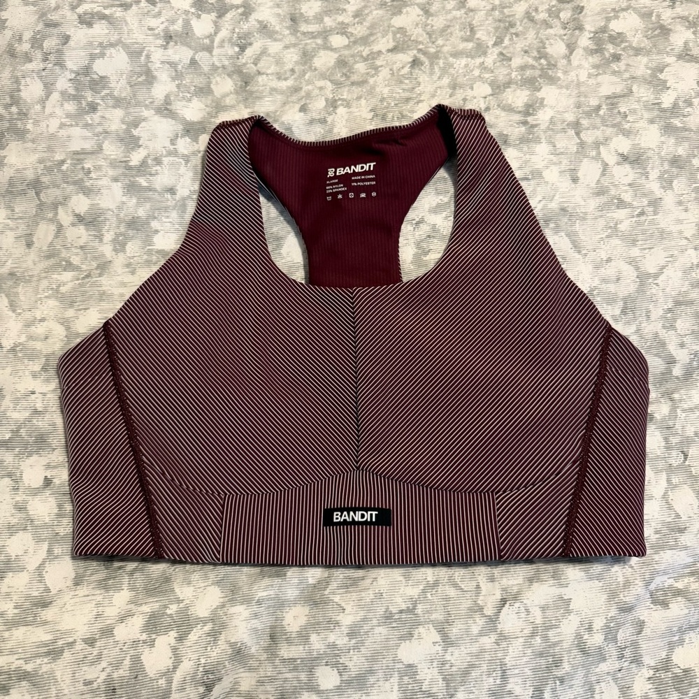 Bandit Running Striped Cadence Corset Bra - Port